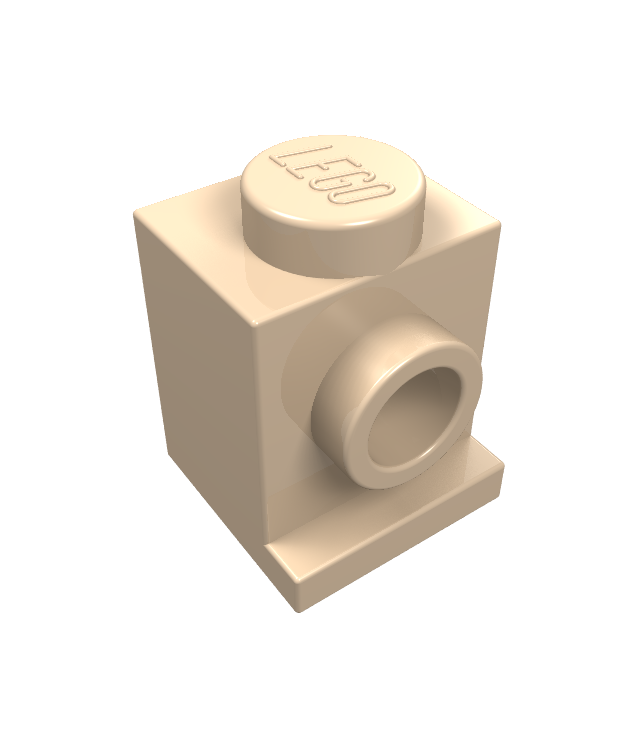 LEGO - Steen, gemodificeerd 1 x 1 met koplamp - Light Nougat | N