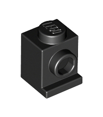 LEGO - Steen, gemodificeerd 1 x 1 met koplamp - Black | N - Thumbnail