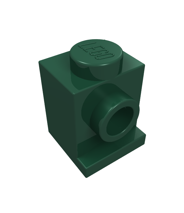 LEGO - Steen, gemodificeerd 1 x 1 met koplamp - Dark Green | N