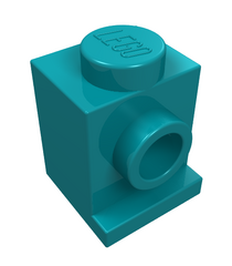 LEGO - Steen, gemodificeerd 1 x 1 met koplamp - Dark Turquoise | N - Thumbnail