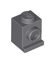 LEGO - Steen, gemodificeerd 1 x 1 met koplamp - Dark Bluish Gray | N - Thumbnail