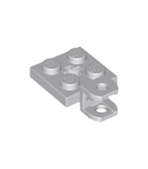 LEGO - Plaat, gemodificeerd 2 x 2 met trekbalhouder kort en plat met gaten en centraal as-gat - Light Bluish Gray | N - Thumbnail