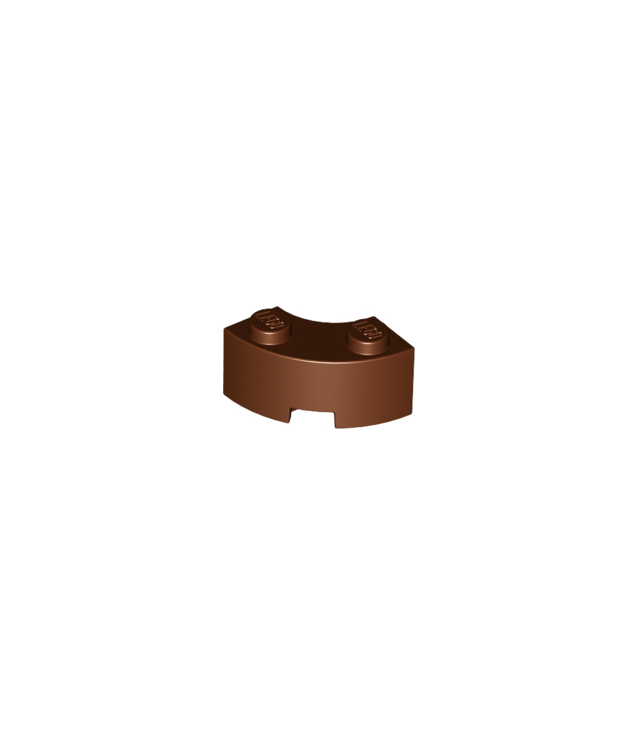LEGO - Steen, ronde hoek 2 x 2 macaroni met nopinkeping en versterkte onderzijde - Reddish Brown | N