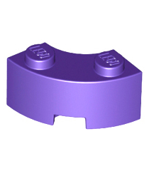 LEGO - Steen, ronde hoek 2 x 2 macaroni met nopinkeping en versterkte onderzijde - Dark Purple | N - Thumbnail