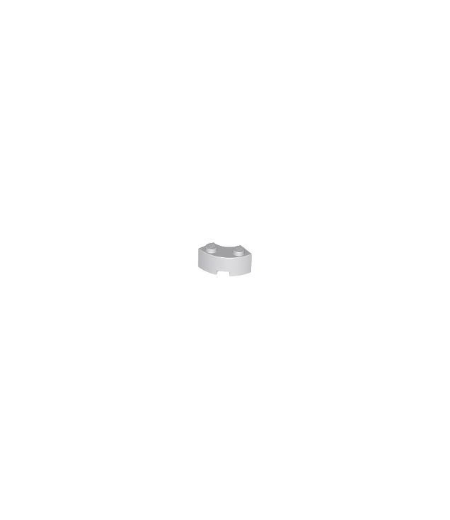 LEGO - Steen, ronde hoek 2 x 2 macaroni met nopinkeping en versterkte onderzijde - Light Bluish Gray | N