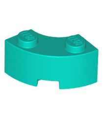 LEGO - Steen, ronde hoek 2 x 2 macaroni met nopinkeping en versterkte onderzijde - Dark Turquoise | N - Thumbnail