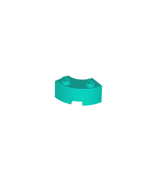 LEGO - Steen, ronde hoek 2 x 2 macaroni met nopinkeping en versterkte onderzijde - Dark Turquoise | N
