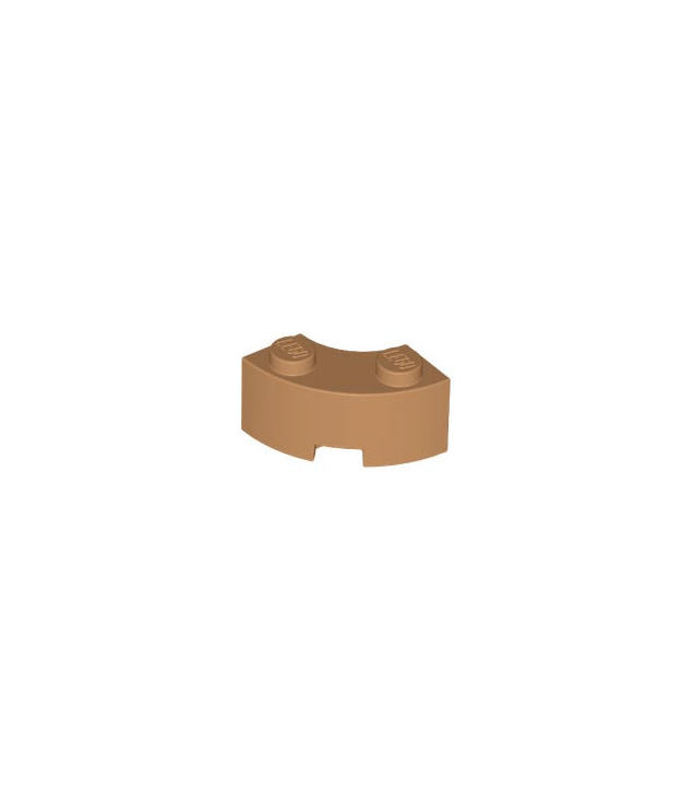 LEGO - Steen, ronde hoek 2 x 2 macaroni met nopinkeping en versterkte onderzijde - Medium Nougat | N