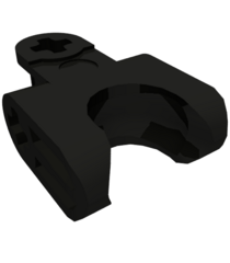 LEGO - Technic, asconnector 2 x 3 met kogelgewrichthouder - gesloten zijkanten, rechte vorken met gesloten as-gaten - Black | N - Thumbnail