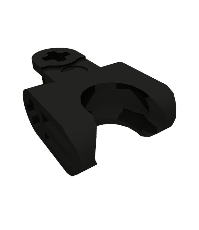 LEGO - Technic, asconnector 2 x 3 met kogelgewrichthouder - gesloten zijkanten, rechte vorken met gesloten as-gaten - Black | N