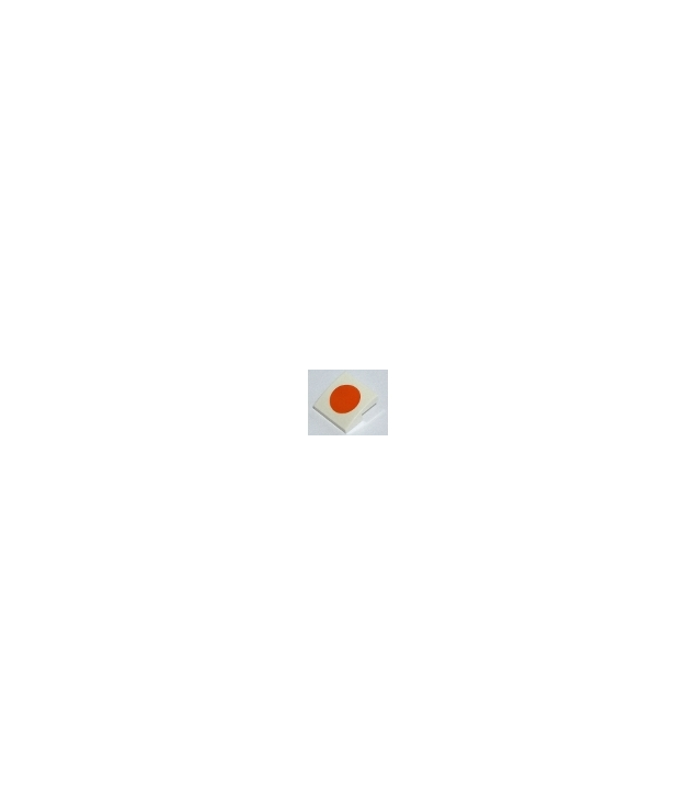 LEGO - Helling, gebogen 2 x 2 x 2/3 met oranje cirkelpatroon - White | N