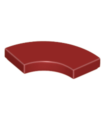 LEGO - Tegel, ronde hoek 2 x 2 macaroni - Dark Red | N - Thumbnail
