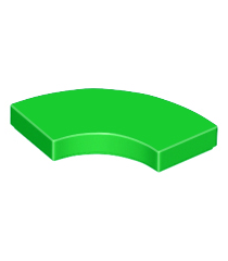 LEGO - Tegel, ronde hoek 2 x 2 macaroni - Bright Green | N - Thumbnail
