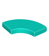 LEGO - Tegel, ronde hoek 2 x 2 macaroni - Dark Turquoise | N - Thumbnail