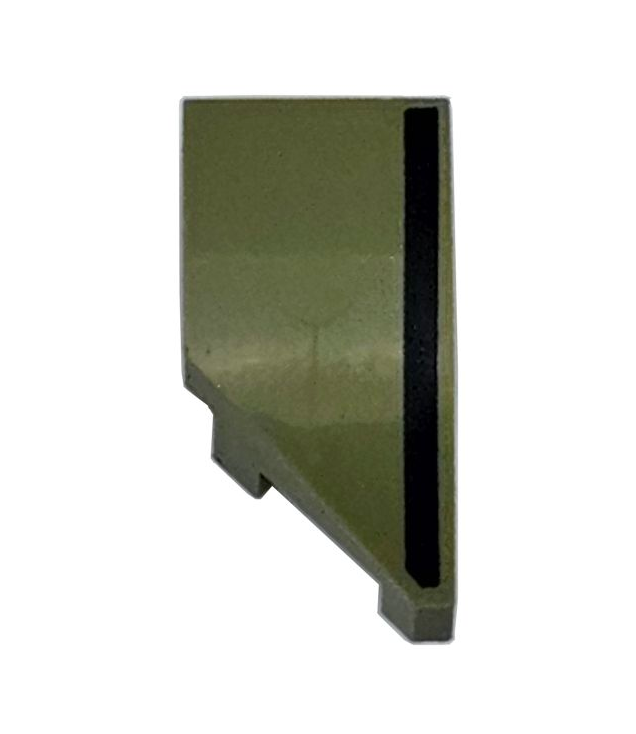 LEGO - Wig 2 x 1 x 2/3 rechts met zwart streeppatroon - Olive Green | N