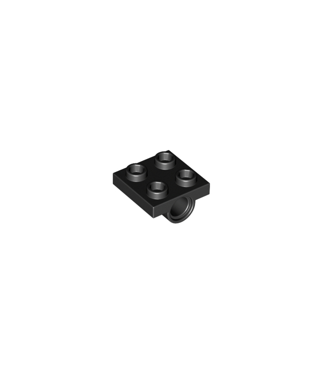 LEGO - Plaat, gemodificeerd 2 x 2 met pen-gaten - Black | N