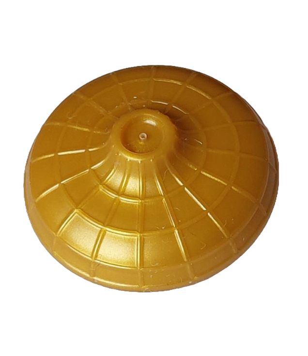 LEGO - Minifiguur-hoofddeksel, Aziatische kegelvormige hoed met verhoogd midden - Pearl Gold | N