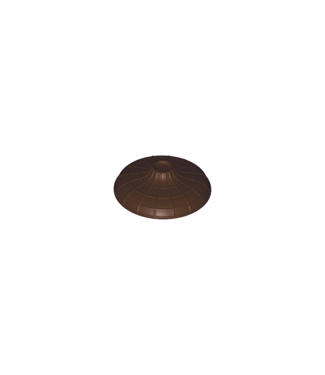 LEGO - Minifiguur-hoofddeksel, Aziatische kegelvormige hoed met verhoogd midden - Dark Brown | N