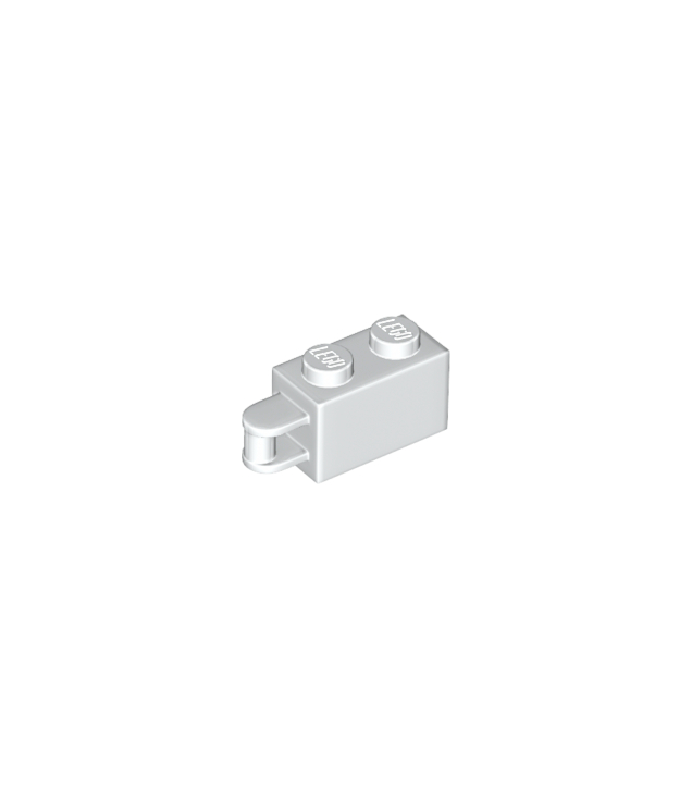 LEGO - Steen, gemodificeerd 1 x 2 met staaf-handgreep aan uiteinde – staaf gelijk met rand - White | N