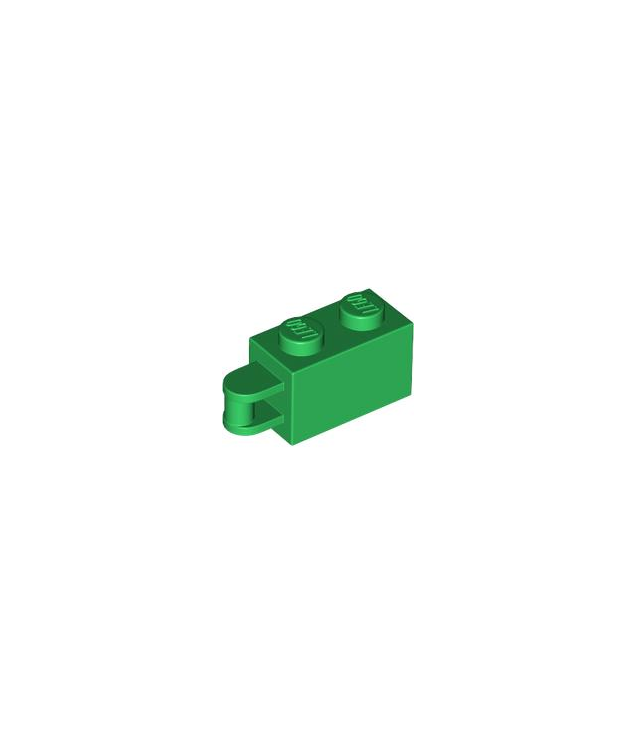 LEGO - Steen, gemodificeerd 1 x 2 met staaf-handgreep aan uiteinde – staaf gelijk met rand - Green | N