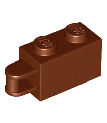 LEGO - Steen, gemodificeerd 1 x 2 met staaf-handgreep aan uiteinde – staaf gelijk met rand - Reddish Brown | N - Thumbnail