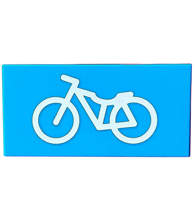 LEGO - Tegel 2 x 4 met witte fietsopdruk - Dark Azure | N