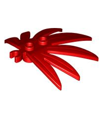 LEGO - Plantbladeren 6 x 5 zwaardblad met open O-clip dik - Red | N - Thumbnail