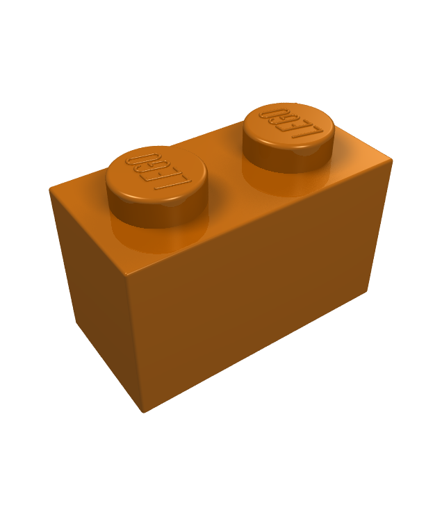 LEGO - Steen 1 x 2 - Dark Orange | N