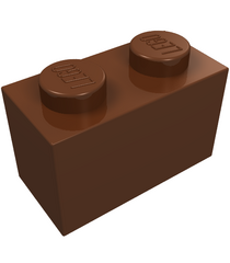 LEGO - Steen 1 x 2 - Reddish Brown | N - Thumbnail