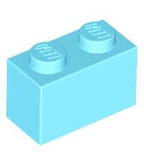 LEGO - Steen 1 x 2 - Medium Azure | N - Thumbnail