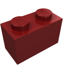 LEGO - Steen 1 x 2 - Dark Red | N - Thumbnail