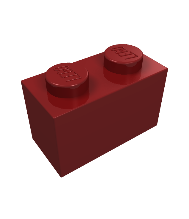 LEGO - Steen 1 x 2 - Dark Red | N