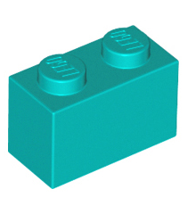 LEGO - Steen 1 x 2 - Dark Turquoise | N - Thumbnail