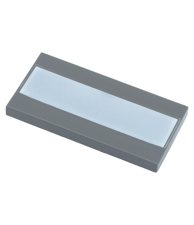 LEGO - Tegel 2 x 4 met witte streep - Dark Bluish Gray | N