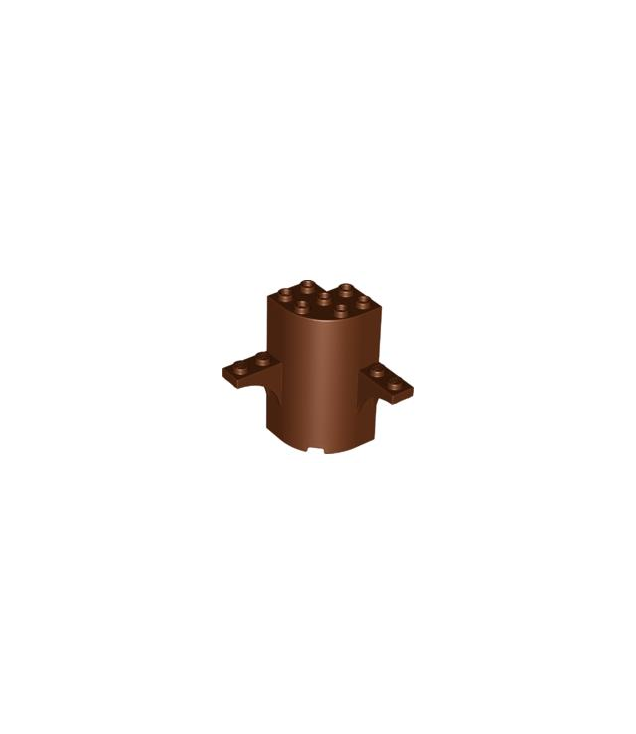 LEGO - Cilinderkwart 3 x 3 x 5 met 2 boogvormige bovenkanten - Reddish Brown | N