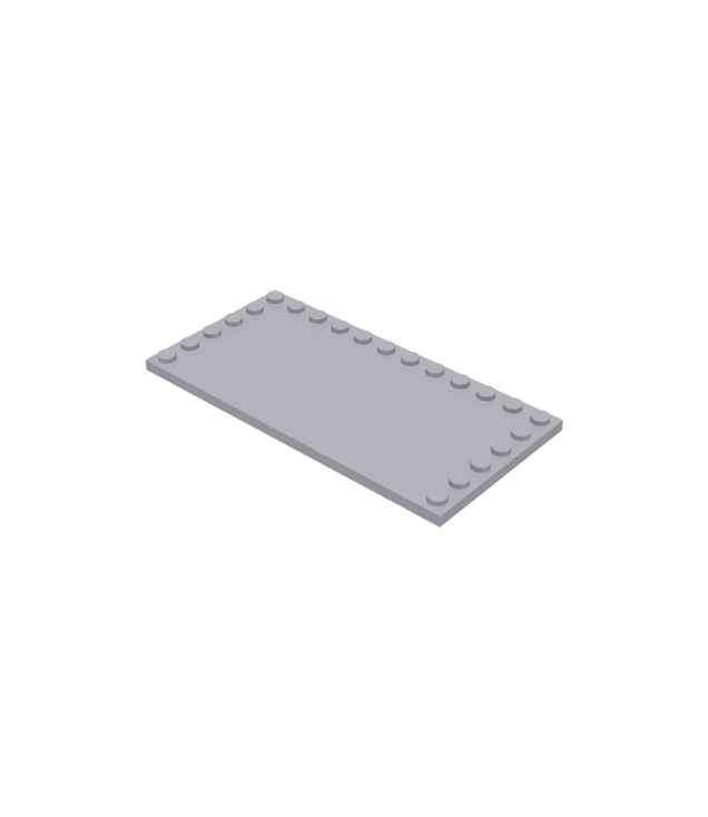 LEGO - Tegel, gemodificeerd 6 x 12 met noppen aan randen - Light Bluish Gray | N