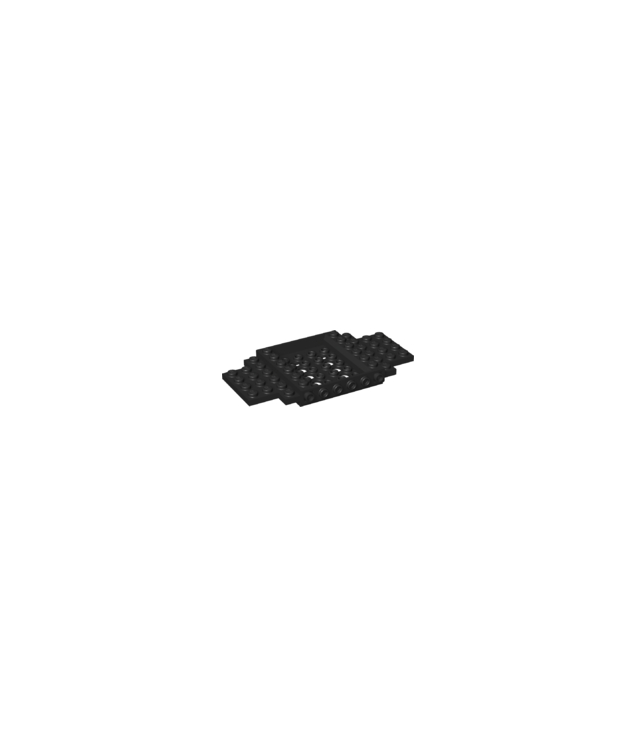 LEGO - Voertuigbasis 6 x 12 x 1 met 5 x 4 verzonken midden en 8 gaten - Black | N