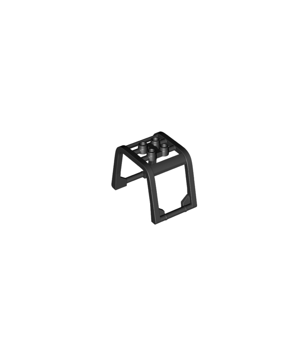 LEGO - Voorruit 6 x 4 x 3 1/3 met rolkooi - Black | N