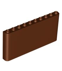 LEGO - Voorruit 1 x 10 x 4 - Reddish Brown | N - Thumbnail