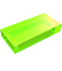 LEGO - Tegel 1 x 2 - Trans-Bright Green | N - Thumbnail