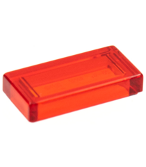 LEGO - Tegel 1 x 2 - Trans-Red | N - Thumbnail