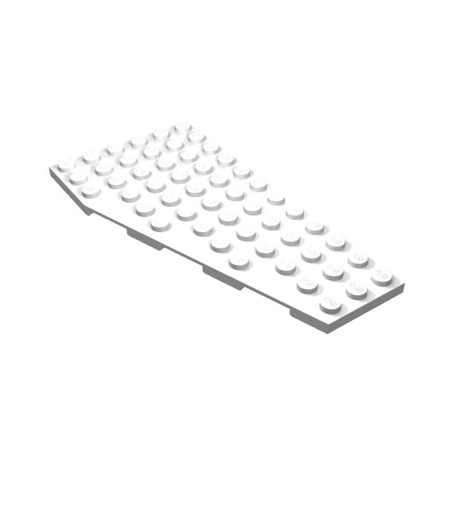 LEGO - Wig, plaat 12 x 6 rechts - White | N