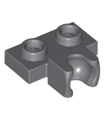 LEGO - Plaat, gemodificeerd 1 x 2 met kleine trekbalhouder aan zijkant - Dark Bluish Gray | N - Thumbnail