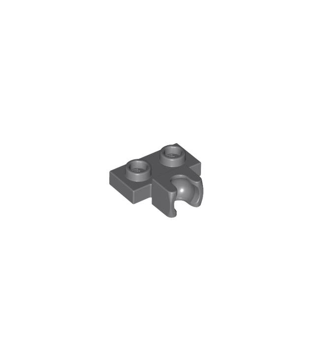 LEGO - Plaat, gemodificeerd 1 x 2 met kleine trekbalhouder aan zijkant - Dark Bluish Gray | N