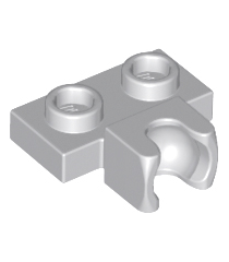 LEGO - Plaat, gemodificeerd 1 x 2 met kleine trekbalhouder aan zijkant - Light Bluish Gray | N - Thumbnail