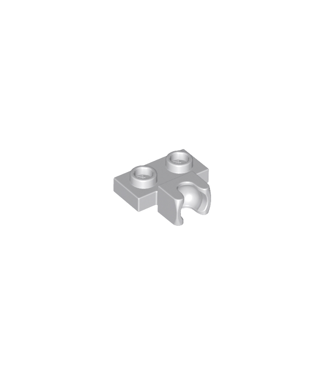LEGO - Plaat, gemodificeerd 1 x 2 met kleine trekbalhouder aan zijkant - Light Bluish Gray | N