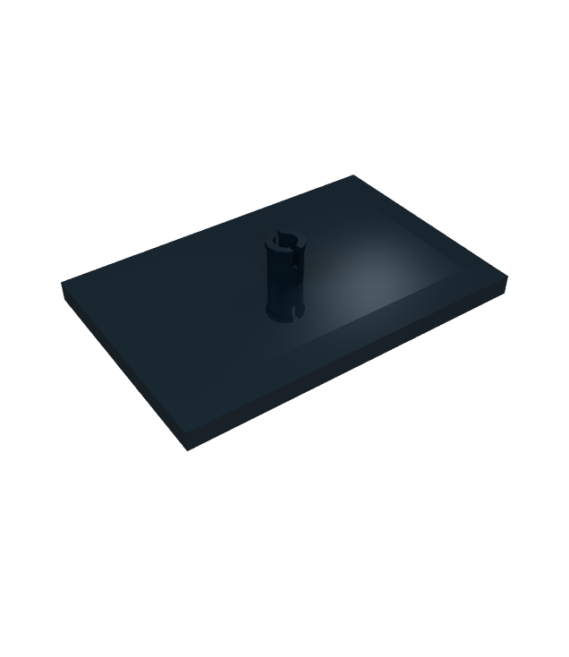 LEGO - Trein draaistelplaat (tegel, gemodificeerd 6 x 4 met 5mm pen) - Black | N