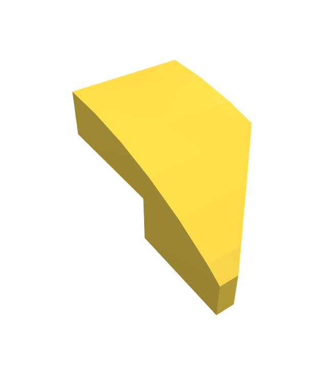 LEGO - Wig 2 x 1 x 2/3 links - Yellow | N
