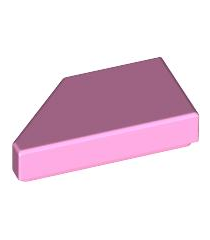 LEGO - Tegel, gemodificeerd 1 x 2 wig rechts - Bright Pink | N - Thumbnail