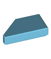 LEGO - Tegel, gemodificeerd 1 x 2 wig rechts - Medium Azure | N - Thumbnail